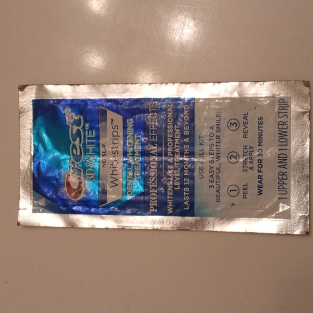 Crest 3d white strips/ $1.00 per package. $14 for 14. Hundreds available.